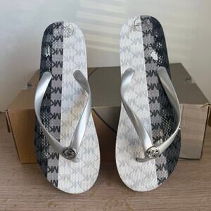 Michael Kors Black/Silver Women Slides - SZ 10